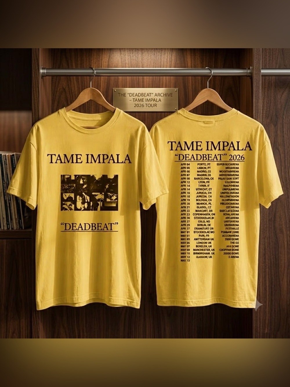 Tame Impala Tour Graphic Tee - gold